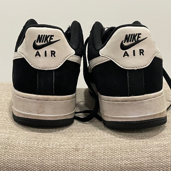 Nike Air Force 1 Low Black White Suede Men's Shoes Size 10.5 estimated - Picture 7 of 10